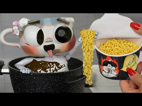 Poor Ballerina CAPPUCCINA Dirty Cleaning and Eat Noodles | ITALIAN BRAINROT  in real life