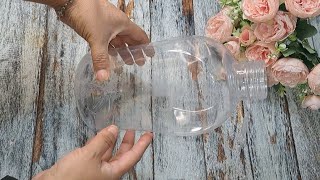 hermosa y facil idea, envases plásticos para decorar tu hogar // florero con Estilo de fresa 🍓 #Diy