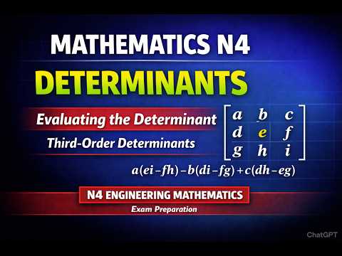 Mathematics N4 Determinants - Evaluating the Determinant  (Third - Order Determinants)