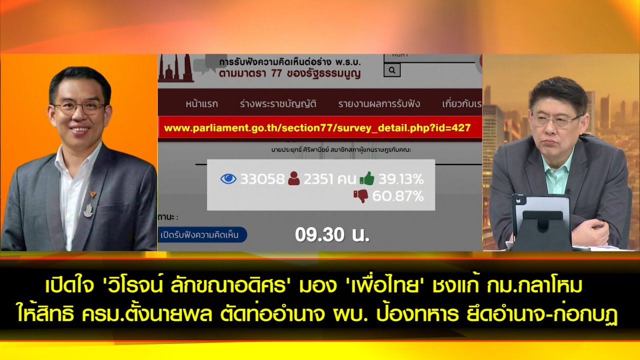 เปิดใจ 'วิโรจน์'มองปรากฏการณ์ 'เพื่อไทย' ชงแก้กม.กลาโหม ตัดท่ออำนาจ ผบ. ป้องยึดอำนาจ-ก่อกบฏ