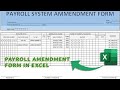 How to Create Payroll system Amendment Form in Microsoft Excel || Salary sheet Form in Ms Excel
