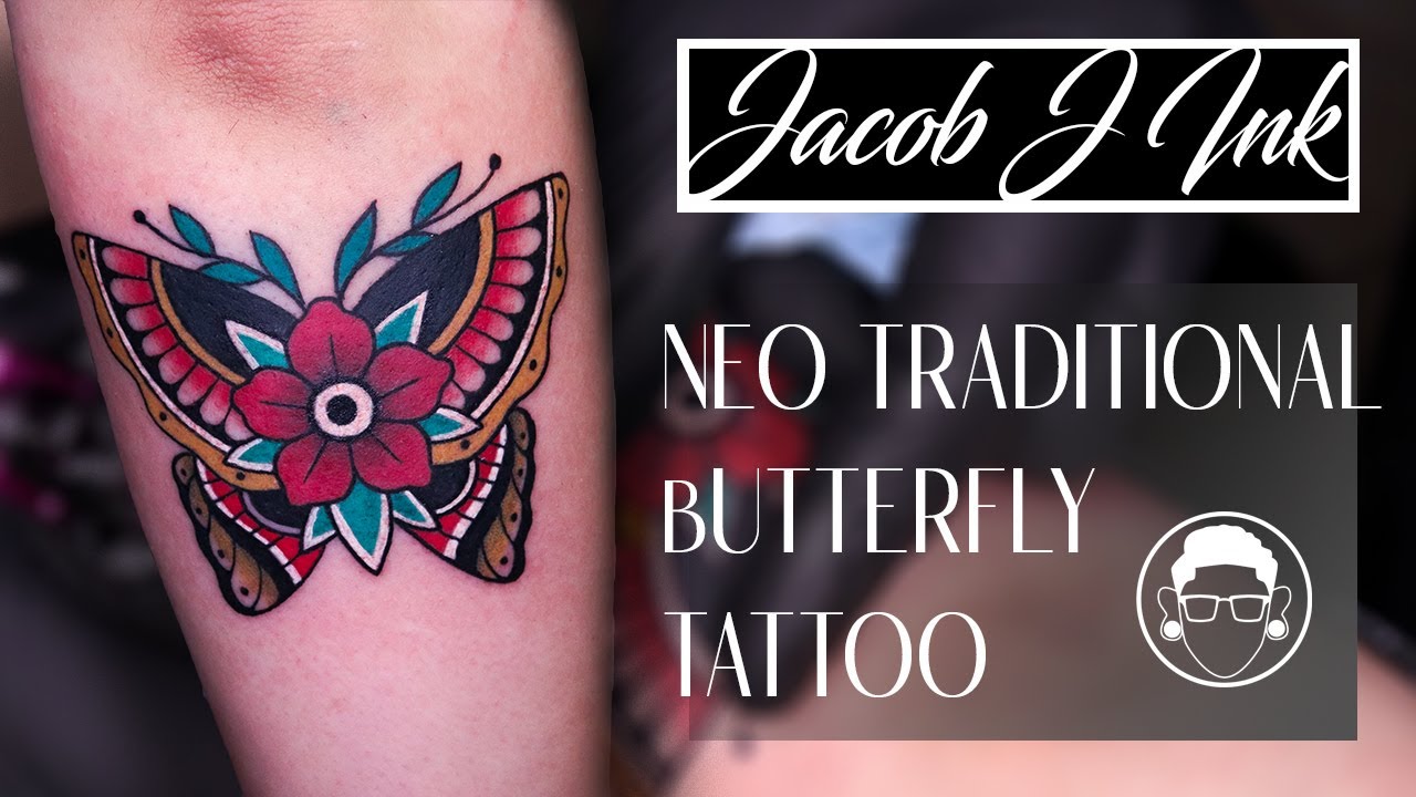 Neo Traditional Butterfly Tattoo