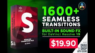 1600+ Seamless Transitions for DaVinci Resolve 19 – With Sound FX | Only $19.90!
