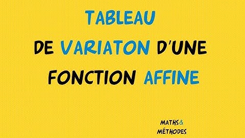 Tableau de variation d