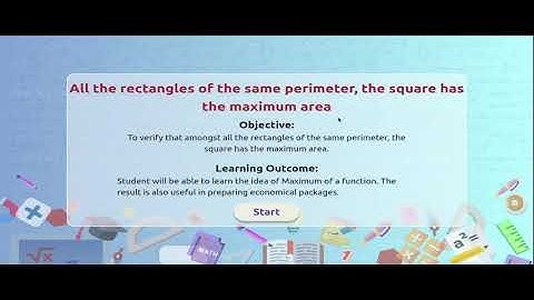 All the rectangles of the same perimeter, the square has the maximum area.