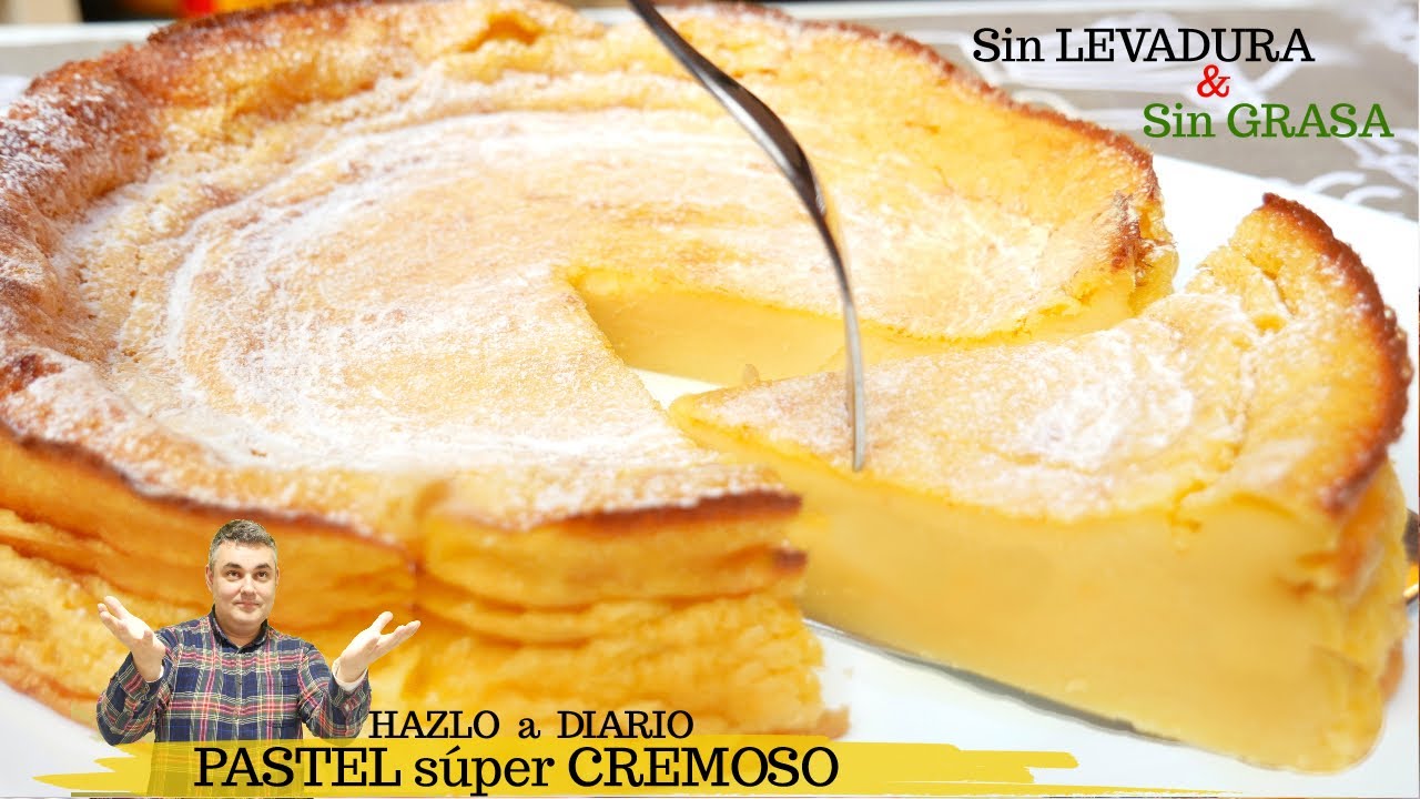 PASTEL super cremoso 😍🍰 SIN GRASA y SIN LEVADURA 😍🍪 lo harás TODOS LOS DÍAS (5 ingredientes)