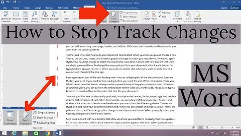 How to Stop Track Changes in MS Word | Turn off track changes in MS Word | Disable Track changes