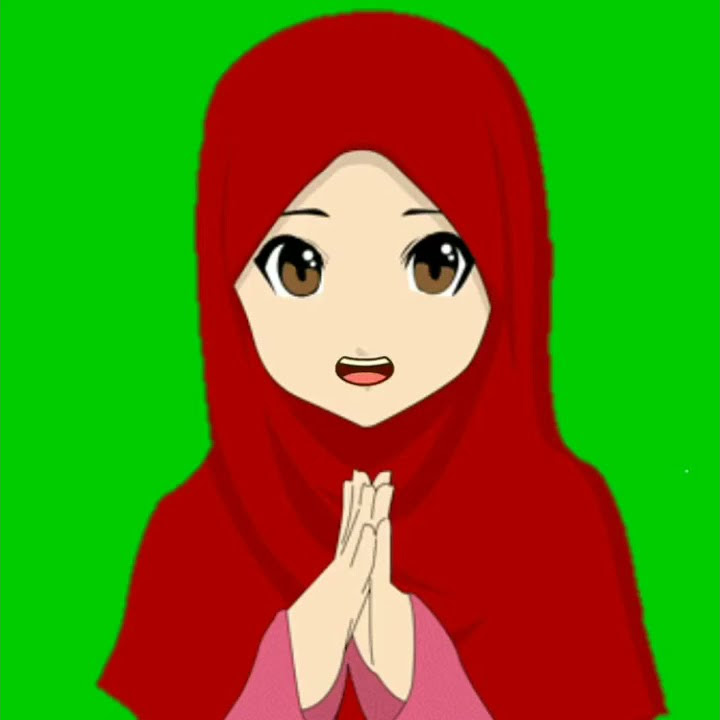 GREEN SCREEN ANIMASI WANITA BERHIJAB BERBICARA | Free use and download