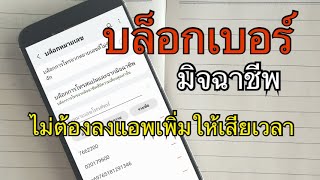 บล็อกเบอร์มิจฉาชีพ แบบไม่ต้องลงแอพให้เสียเวลา TWD
