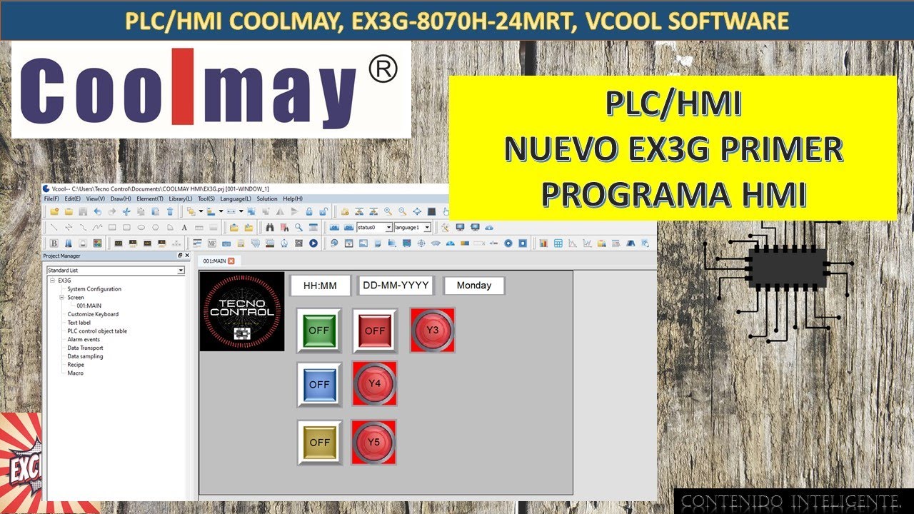 03-PLC/HMI COOLMAY, EX3G-8070H-24MRT, VCOOL SOFTWARE