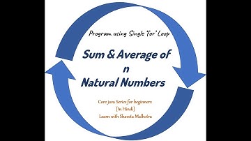 JAVA Program - Sum of N natural numbers in java  | Core java for beginners | HINDI