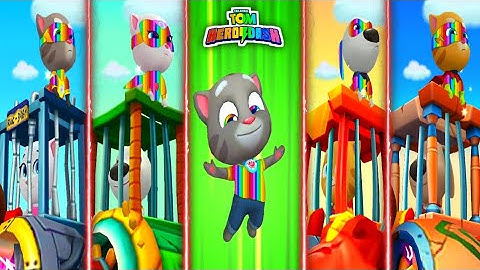 Talking Tom Hero Dash | All Heroes Multiple Colour Suit & Saving All Heroes & Classic Running - Play