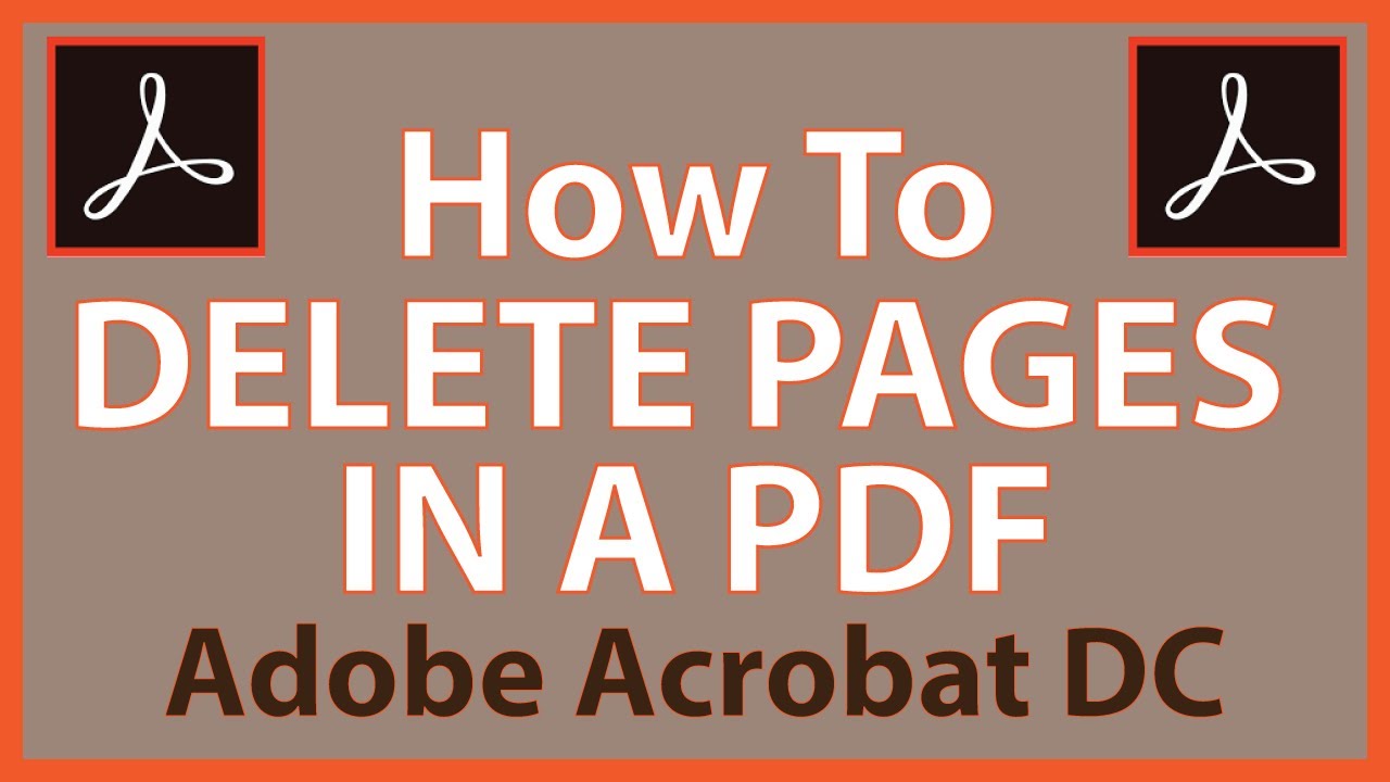Adobe Acrobat DC How To Delete Pages From A PDF YouTube