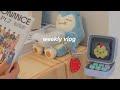 weekly vlog; making strawberry milk, room decor, new divoom speaker, kpop albums + more !!