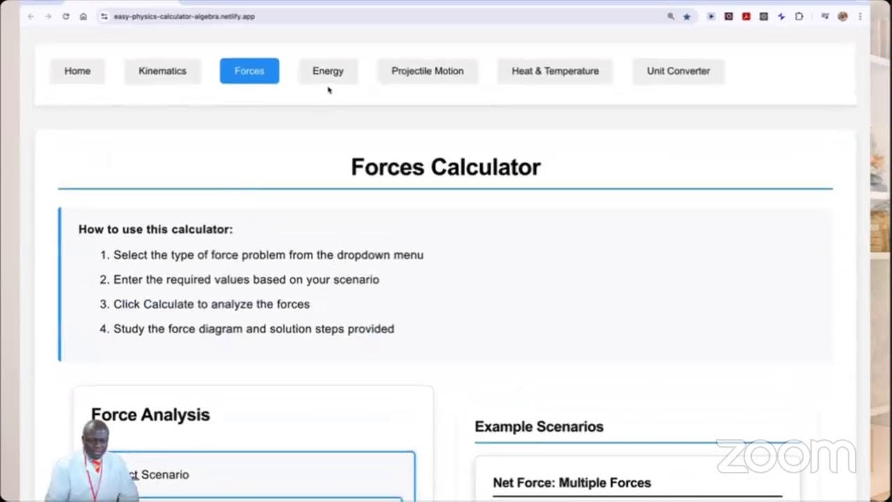 Introducing Dr. Ntam's Interactive Physics Problem Solver: The Physics Calculator