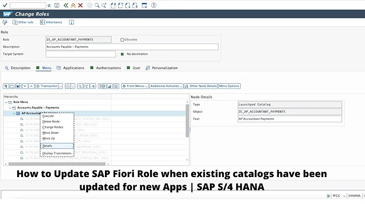 How to Update SAP Fiori Role when existing catalogs have been updated for new Apps  | SAP S/4 HANA