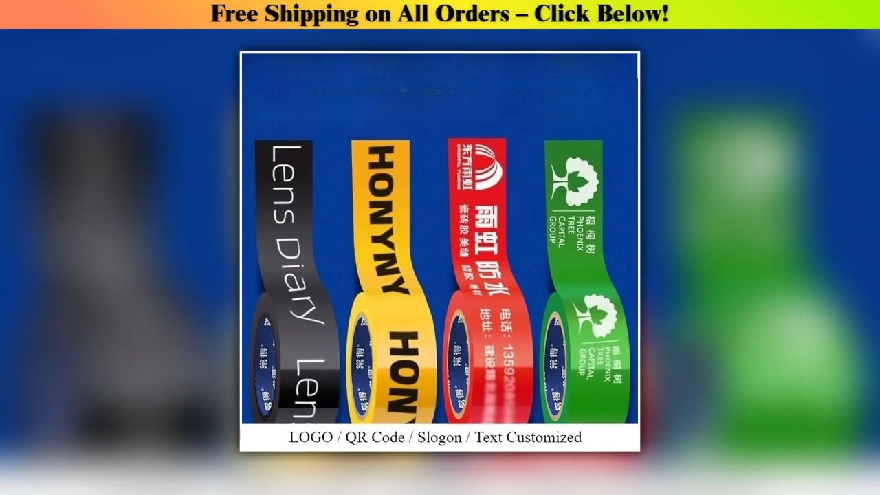 5 Rolls Personalized Adhesive Tapes Free Design LOGO Brand Printing Advertising Slogan for Carton