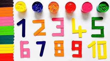 Create and Paint Numbers with Popsicle Sticks | Learn Counting and Colors for Kids