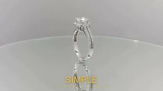 ผลงานสั่งทำของทางร้าน ( Make to Order ) 1.45 Ct  Halo Diamond Engagement Ring @Simple Jewelry