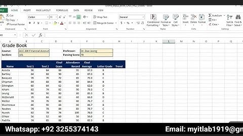 Exp22_Excel_Ch03_ML2_Grades | Excel Chapter 3 Mid-Level 2 - Grade