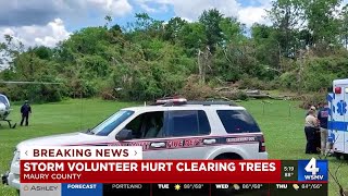 Storm volunteer hurt clearing trees