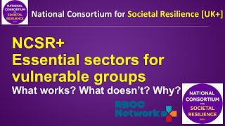 NCSR+ webinars - Essential sectors for vulnerable people - What works? What doesn't? Why?
