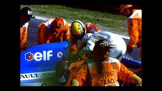 F1 GP Belgium 1992 Ayrton Senna saves Eric Comas during practise on friday