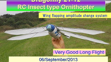 Dragonfly21-12 with Wing flapping amplitude change system: Very Good Long Flight