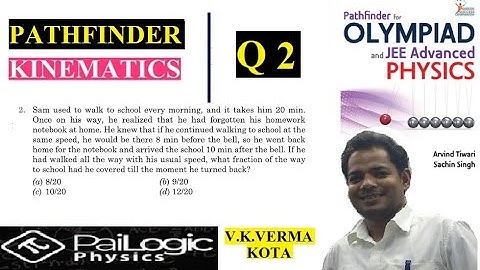 PATHFINDER  KINEMATICS MCQ 2. Sam used to walk to school every morning, and it takes him 20 min. Onc