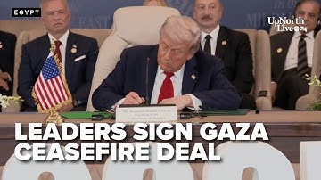 Watch Trump and regional leaders sign Gaza ceasefire deal