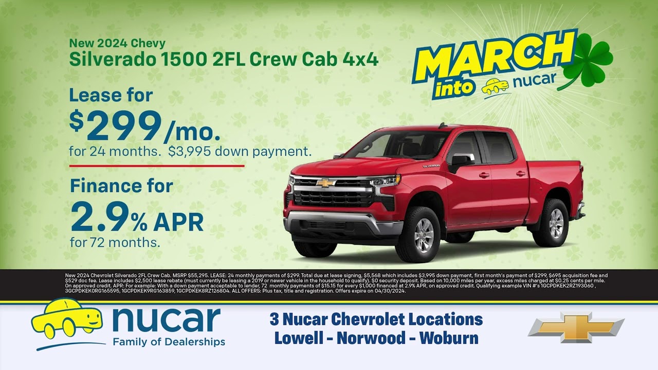 March Into Nucar Chevrolet of Lowell, Nucar Chevrolet of Woburn, and Nucar Chevrolet of Norwood