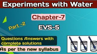 Experiments With Water  Evs  Part2 Chapter 7  evs
