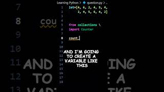 Know About The Counter Function In The Collection Module #python #coding #list #code #programming