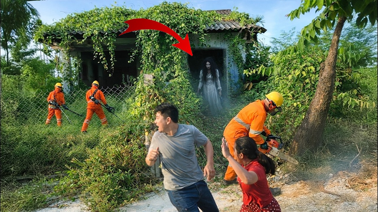 Time Lapse: Clearing an Overgrown Abandoned House Reveals a Mysterious Figure Inside 😱
