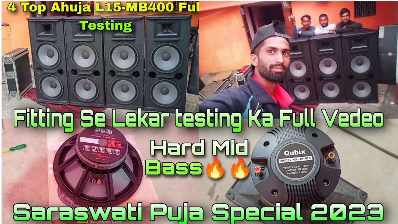 4 JBL Double 15 Top Fitting And Full Testing🔥Ahuja L15-BM400 Watts💥Hard Mid Bass Mila Dekhane Ko💯