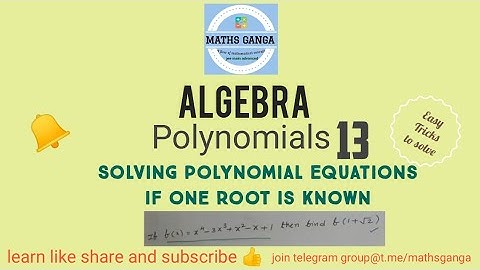 #mathsganga #jeemaths #polynomials Solving polynomial Equations if one root is known