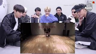 Bts react BOOMBAYAH DANCE PRACTICE