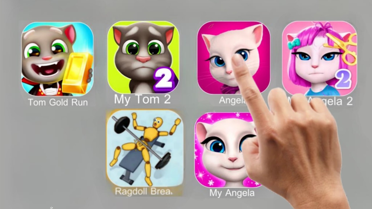 Tom Gold Run, My Tom 2, Angela 2, Ragdoll Break, My Angela.