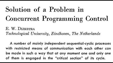 Read a paper: Solution of a problem in concurrent programming control