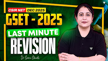 GSET 2025 Chemistry Last Minute Revision | GSET 2025 Chemistry 2025 Exam | Seema Chawla