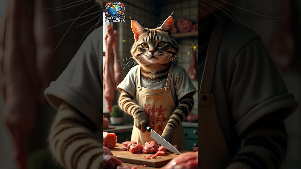 Giant Butcher Cat in Stunning 3D I Giant Furry Butcher Cat I 