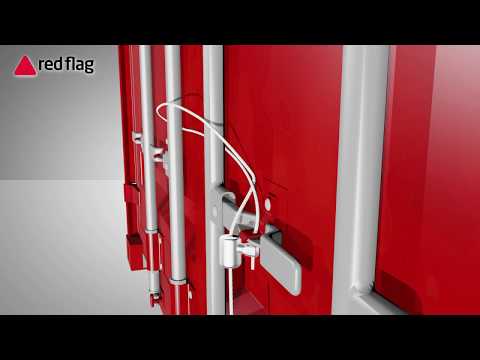 Closing ISO 17712 2013 High Security Cable Seals around Trailer Door Bars and Hasp