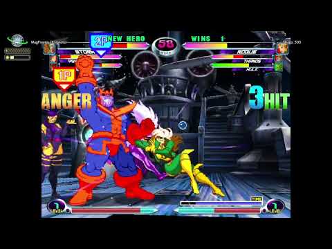MvC2 [BMB5]: Strago - Rogue Infinite + Corner Push to 2x Kiss + Bubble 80% Sequence .:4.4.26:.
