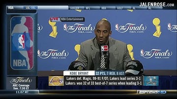 Kobe Bryant Game 4 Presser - Lakers vs Magic 2009 NBA Finals