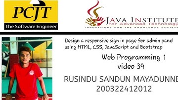 Design a responsive sign in page for admin panel | Web project | Task 39 | Java Institute