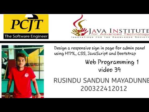 Design a responsive sign in page for admin panel | Web project | Task 39 | Java Institute