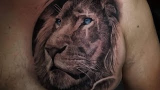 como tatuar un león realista, como tatuar texturas, tatuaje en sombras, realistic tattoo