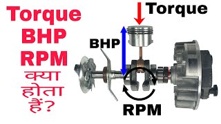 Engine Torque / BHP / RPM | Horsepower vs Torque | Hindi