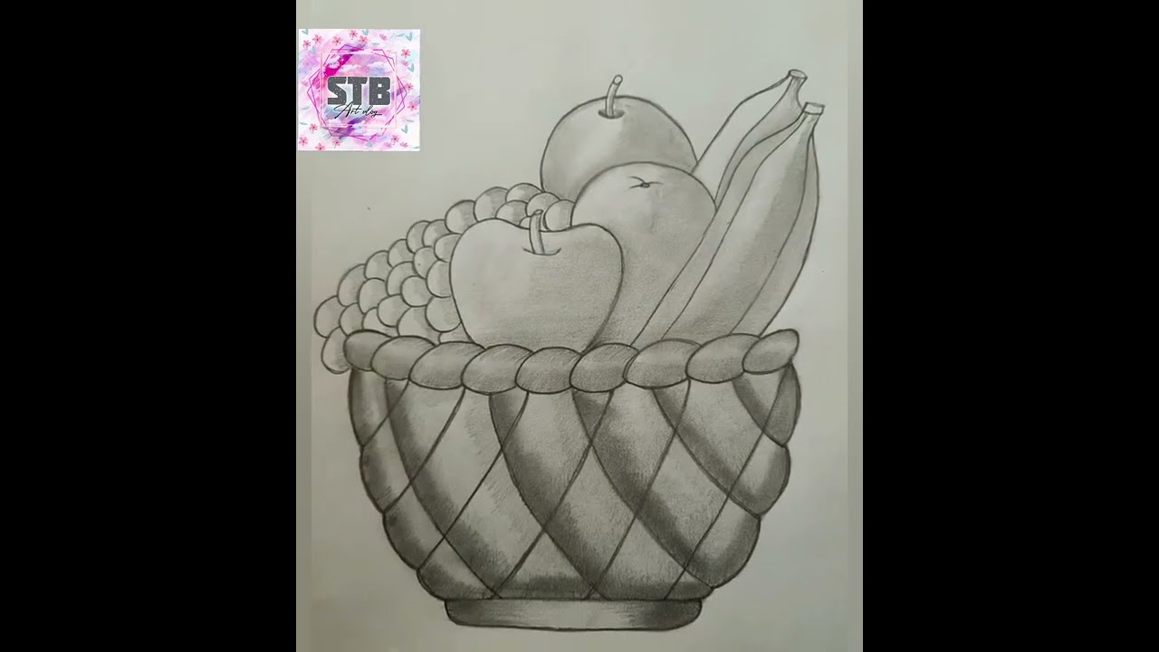 fruits baket pencil shade fruits basket pencil drawing how to draw