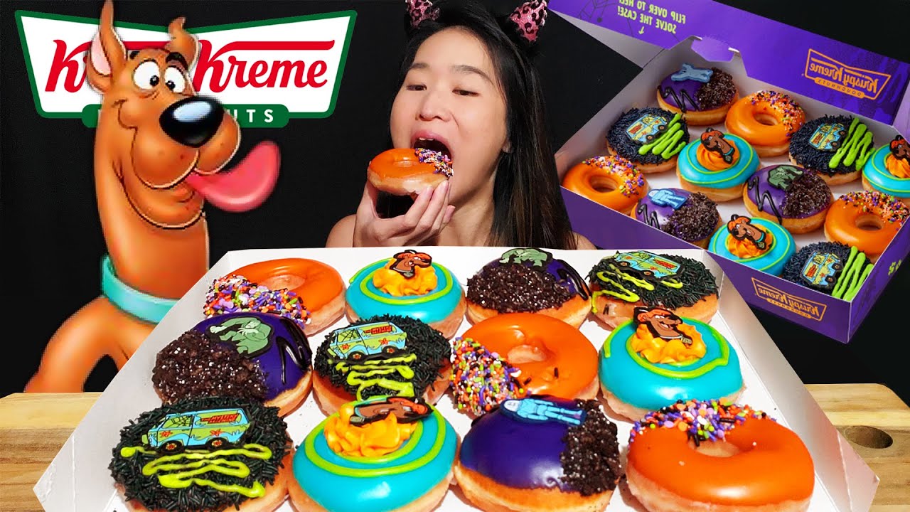 Eating A Dozen Krispy Kreme's NEW Scooby Doo Donuts! Halloween